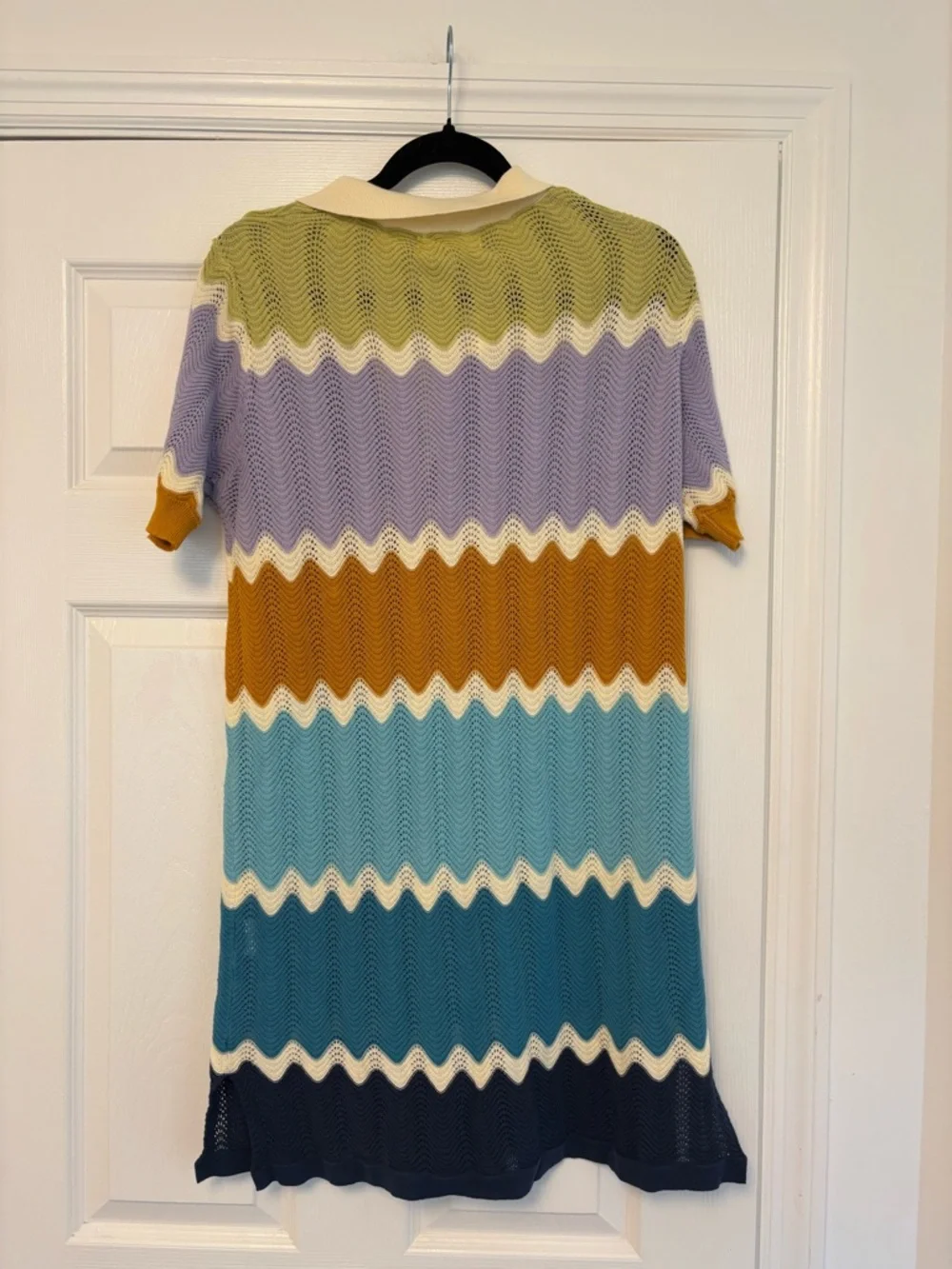 Heartloom Chevron Pointelle Knit Cardigan Sweater Multicolor Size S NWT